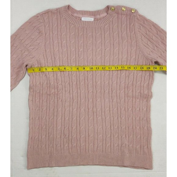 Charter Club Womens Sweater XL Pink Cable Knit - Picture 8 of 13